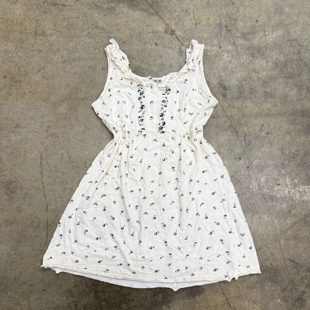 Vintage coquette lace pointelle babydoll floral floral dress